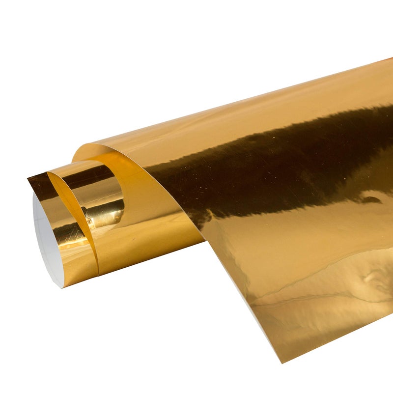 24" x 10 ft Roll of GOLD(CHROME MIRROR) Repositionable Adhesive-Backed Vinyl for Craft Cutters, Punches and Vinyl Sign Cutters
